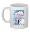 Чашка керамическая Jin BTS like a cat Белый фото