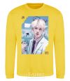 Sweatshirt Jin BTS like a cat yellow фото