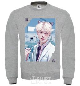 Sweatshirt Jin BTS like a cat sport-grey фото