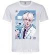 Men's T-Shirt Jin BTS like a cat White фото