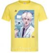 Men's T-Shirt Jin BTS like a cat cornsilk фото