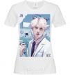 Women's T-shirt Jin BTS like a cat White фото