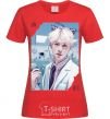 Women's T-shirt Jin BTS like a cat red фото