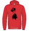 Men`s hoodie Black lady bright-red фото