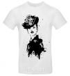 Men's T-Shirt Black lady White фото