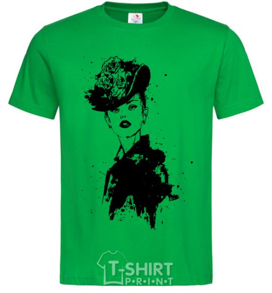 Men's T-Shirt Black lady kelly-green фото