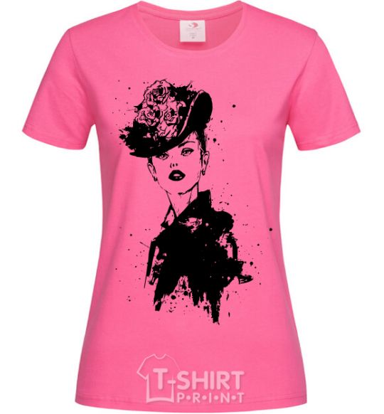 Женская футболка Black lady Ярко-розовый фото