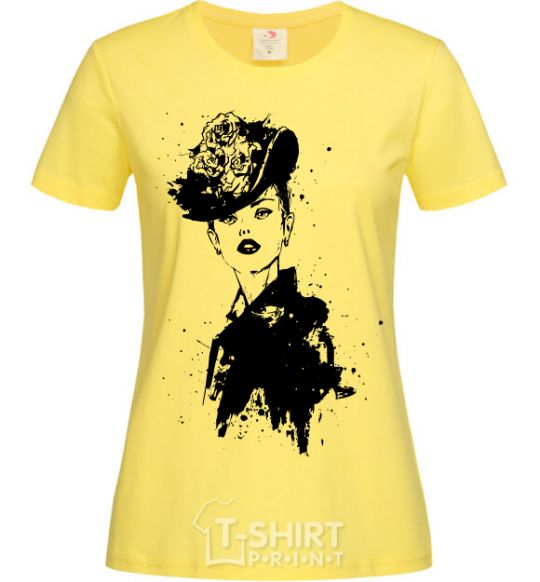 Женская футболка Black lady Лимонный фото