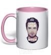 Mug with a colored handle Keep calm Pinkman light-pink фото