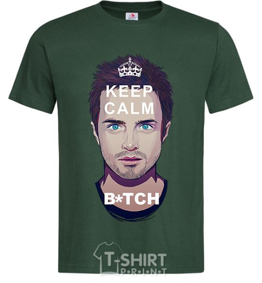 Мужская футболка Keep calm Pinkman Темно-зеленый фото
