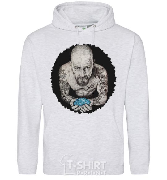 Men`s hoodie Heisenberg with blue sport-grey фото