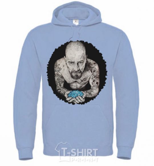 Men`s hoodie Heisenberg with blue sky-blue фото