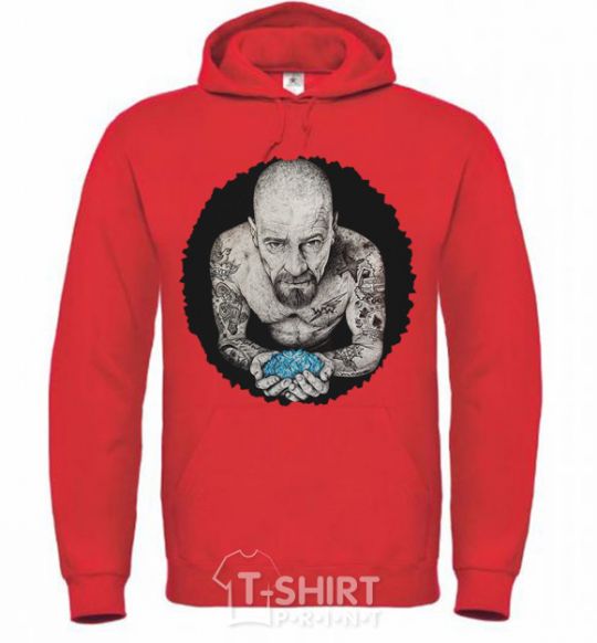 Men`s hoodie Heisenberg with blue bright-red фото