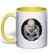 Mug with a colored handle Heisenberg with blue yellow фото