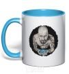 Mug with a colored handle Heisenberg with blue sky-blue фото