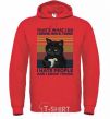 Men`s hoodie I hate people and i know things bright-red фото