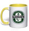 Mug with a colored handle I am not in danger I am danger yellow фото