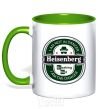 Mug with a colored handle I am not in danger I am danger kelly-green фото