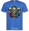 Men's T-Shirt Girl and skulls royal-blue фото