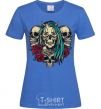 Женская футболка Girl and skulls Ярко-синий фото