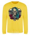 Sweatshirt Girl and skulls yellow фото