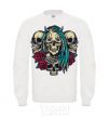 Sweatshirt Girl and skulls White фото