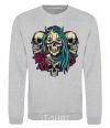 Sweatshirt Girl and skulls sport-grey фото