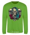 Sweatshirt Girl and skulls orchid-green фото