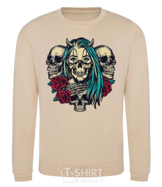 Sweatshirt Girl and skulls sand фото