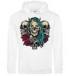 Men`s hoodie Girl and skulls White фото