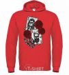 Men`s hoodie Santa Muerte and skull bright-red фото