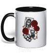 Чашка с цветной ручкой Santa Muerte and skull Черный фото