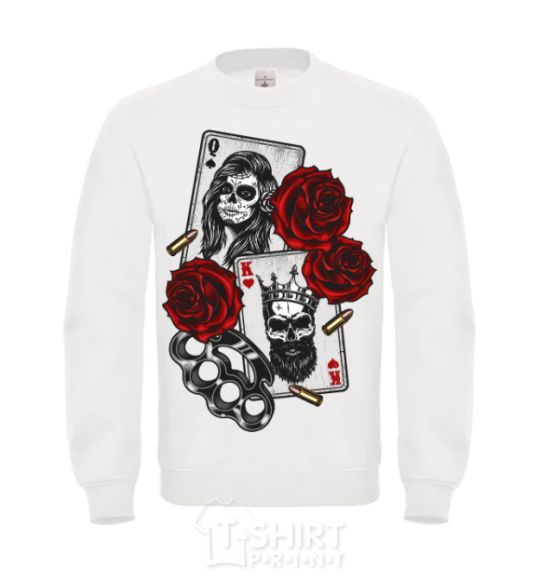 Sweatshirt Santa Muerte and skull White фото