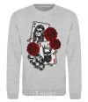 Sweatshirt Santa Muerte and skull sport-grey фото