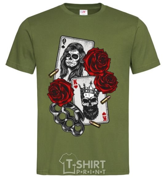 Men's T-Shirt Santa Muerte and skull millennial-khaki фото