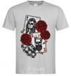 Men's T-Shirt Santa Muerte and skull grey фото