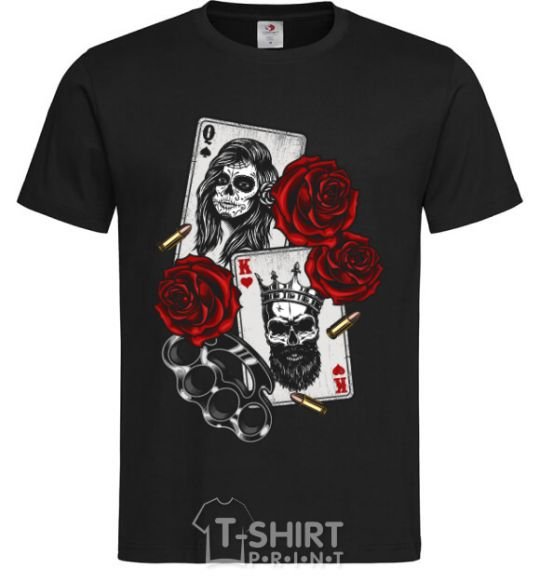 Men's T-Shirt Santa Muerte and skull black фото