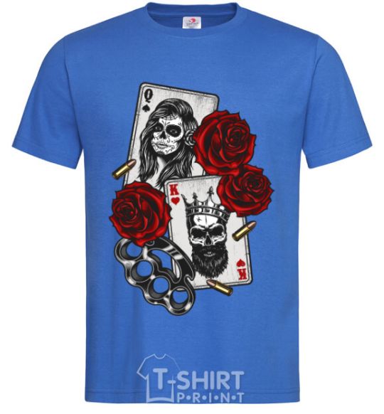 Men's T-Shirt Santa Muerte and skull royal-blue фото