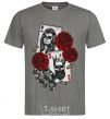 Men's T-Shirt Santa Muerte and skull dark-grey фото