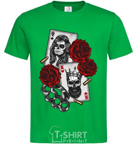 Men's T-Shirt Santa Muerte and skull kelly-green фото