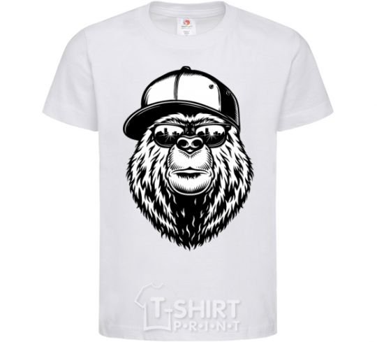 Kids T-shirt Bear in fullcap White фото