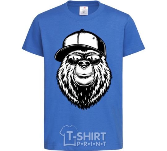 Kids T-shirt Bear in fullcap royal-blue фото