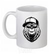 Ceramic mug Bear in fullcap White фото