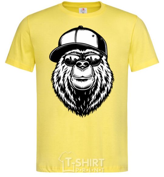 Мужская футболка Bear in fullcap Лимонный фото