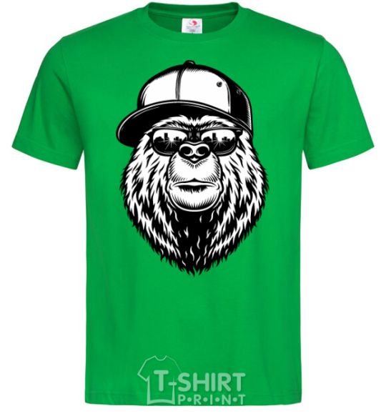 Мужская футболка Bear in fullcap Зеленый фото