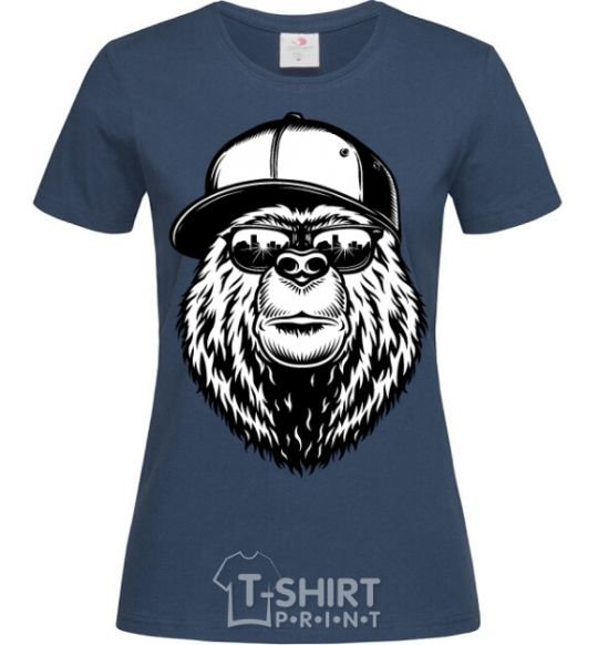 Women's T-shirt Bear in fullcap navy-blue фото