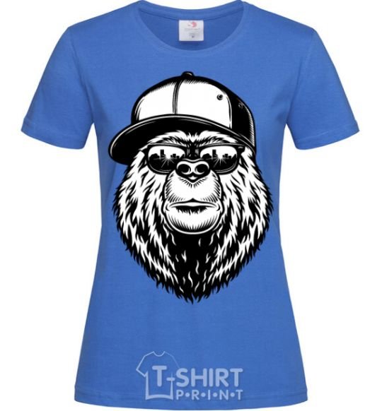 Women's T-shirt Bear in fullcap royal-blue фото