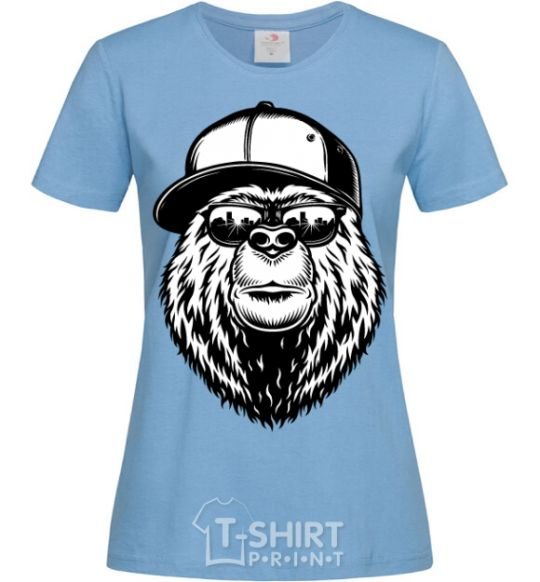 Women's T-shirt Bear in fullcap sky-blue фото