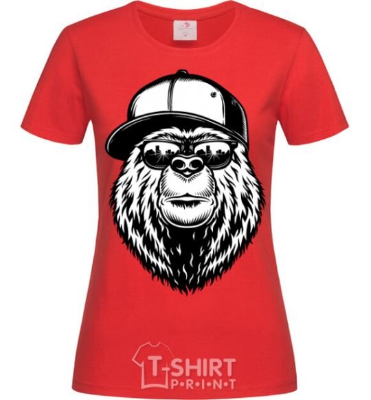 Women's T-shirt Bear in fullcap red фото