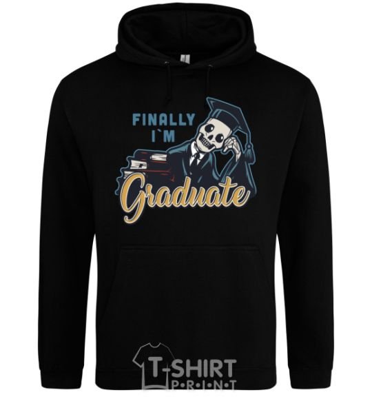 Men`s hoodie Finally i'm graduate black фото